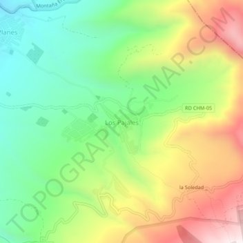 Los Pajales topographic map, elevation, terrain