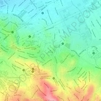 Morne topographic map, elevation, terrain