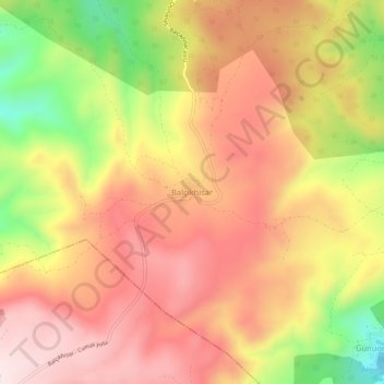 Balçıkhisar topographic map, elevation, terrain