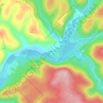 Kellettville topographic map, elevation, terrain