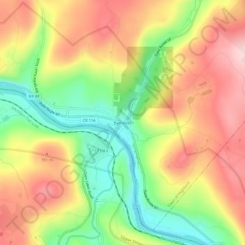 Barryville topographic map, elevation, terrain