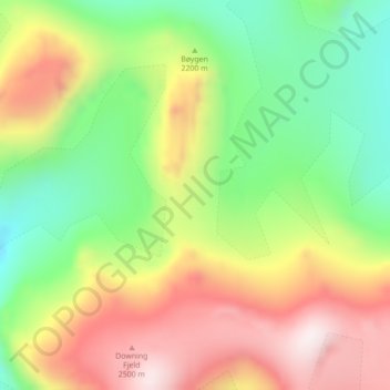 Wuss Glacier topographic map, elevation, terrain