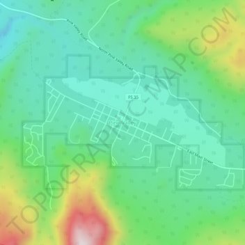 Pine Valley topographic map, elevation, terrain