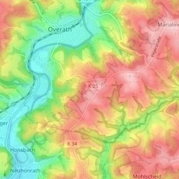 Leyenhaus topographic map, elevation, terrain