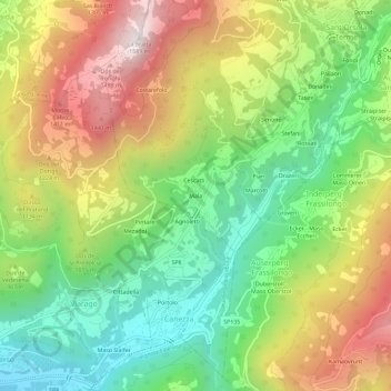 Mala topographic map, elevation, terrain