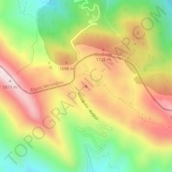 Skafida topographic map, elevation, terrain