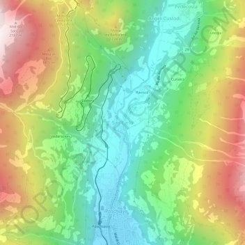 San Carlo topographic map, elevation, terrain