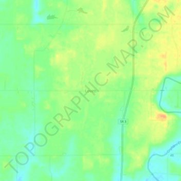 Lovett topographic map, elevation, terrain
