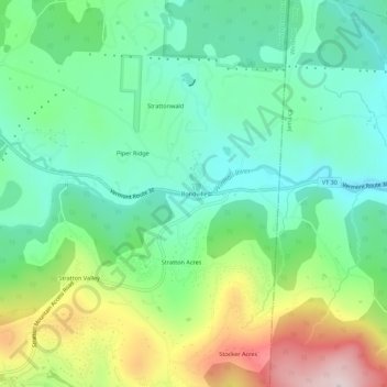 Bondville topographic map, elevation, terrain