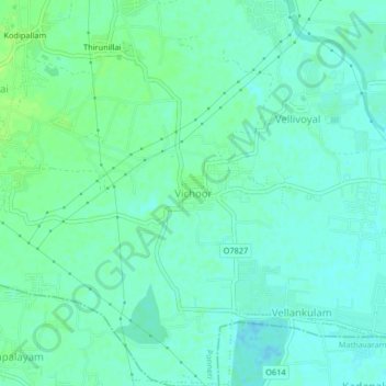 Vichoor topographic map, elevation, terrain