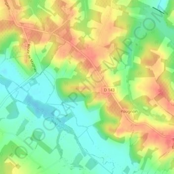 Izaute topographic map, elevation, terrain