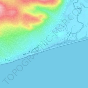 Bortianor topographic map, elevation, terrain