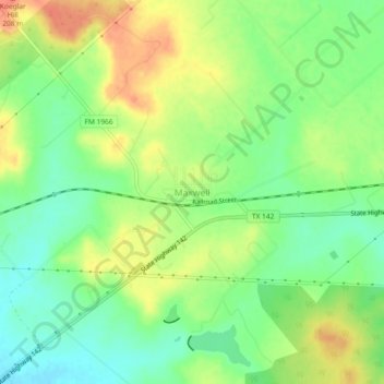 Maxwell topographic map, elevation, terrain