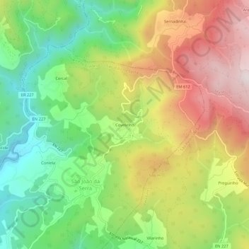 Covelinho topographic map, elevation, terrain