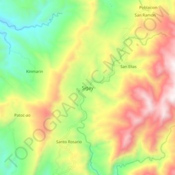 Sigay topographic map, elevation, terrain