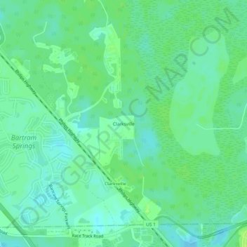 Clarksville topographic map, elevation, terrain