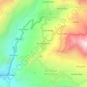 Vía de Palambla topographic map, elevation, terrain
