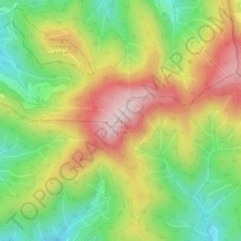 Rosskopf topographic map, elevation, terrain