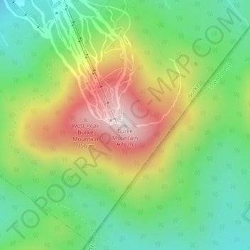 Burke Mountain topographic map, elevation, terrain
