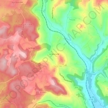 La Meynarde topographic map, elevation, terrain