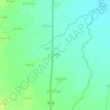Hat Hai topographic map, elevation, terrain