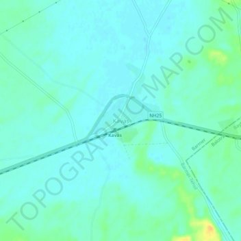 Kavas topographic map, elevation, terrain