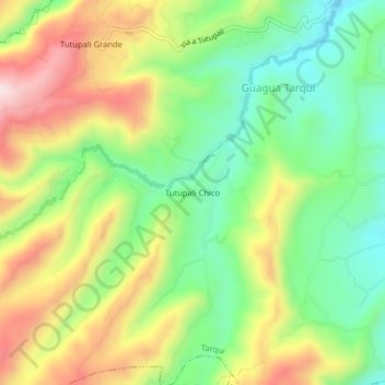 Tutupali Chico topographic map, elevation, terrain