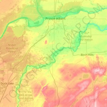 Traill Island topographic map, elevation, terrain
