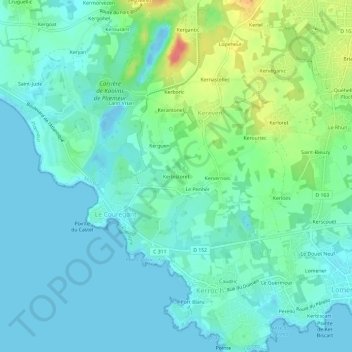 Kerbistoret topographic map, elevation, terrain