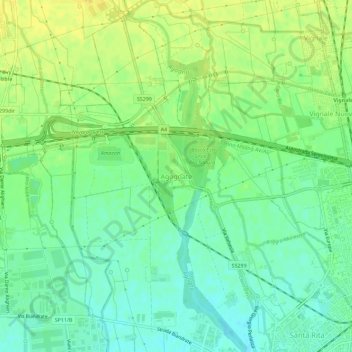 Agognate topographic map, elevation, terrain