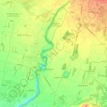 Firmano topographic map, elevation, terrain