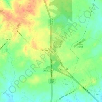 Opal topographic map, elevation, terrain