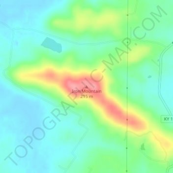 Iron Mountain topographic map, elevation, terrain