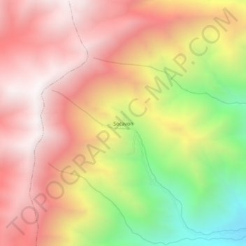 Socavon topographic map, elevation, terrain