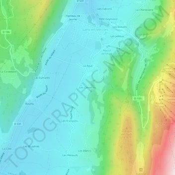 Les Cléments topographic map, elevation, terrain