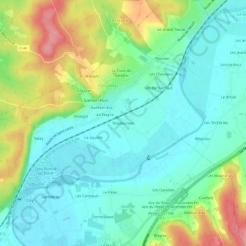 Niautouneix topographic map, elevation, terrain