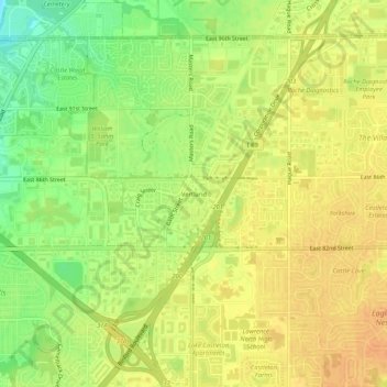 Vertland topographic map, elevation, terrain