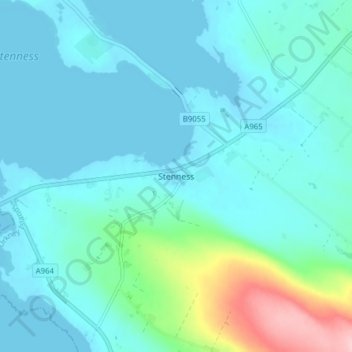 Stenness topographic map, elevation, terrain