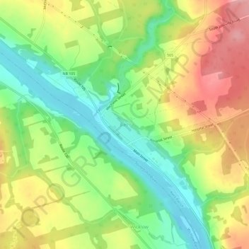 Bath topographic map, elevation, terrain