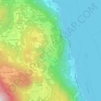 Civenna topographic map, elevation, terrain