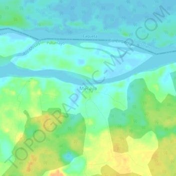 Mecaya topographic map, elevation, terrain
