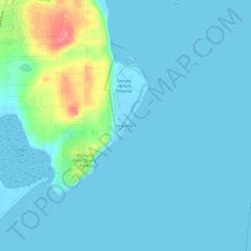 Long Beach topographic map, elevation, terrain