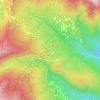 Le Regine topographic map, elevation, terrain