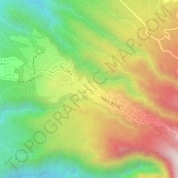 Puunui topographic map, elevation, terrain