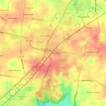 Saint Bethlehem topographic map, elevation, terrain