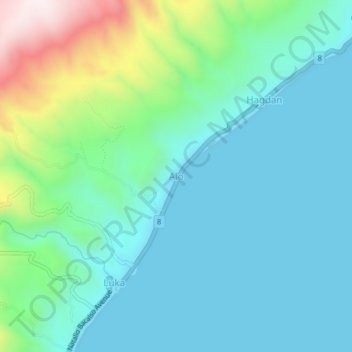 Alo topographic map, elevation, terrain