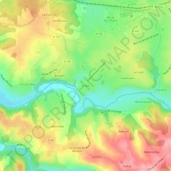 Le Bex topographic map, elevation, terrain