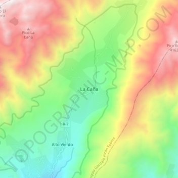 La Caña topographic map, elevation, terrain