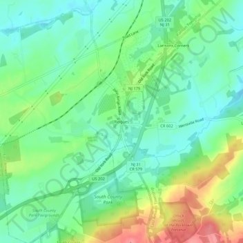 Ringoes topographic map, elevation, terrain