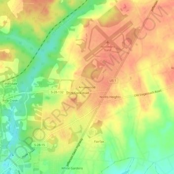 Arrowwood topographic map, elevation, terrain